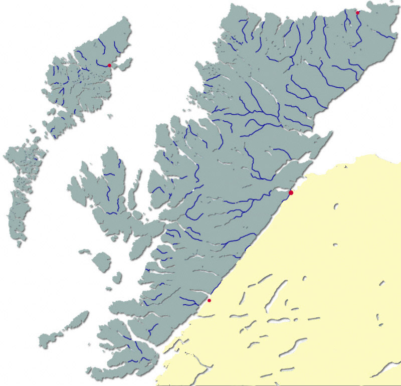 North Scotland: Hover mouse over any river or loch to view name. Click for more detailed information.